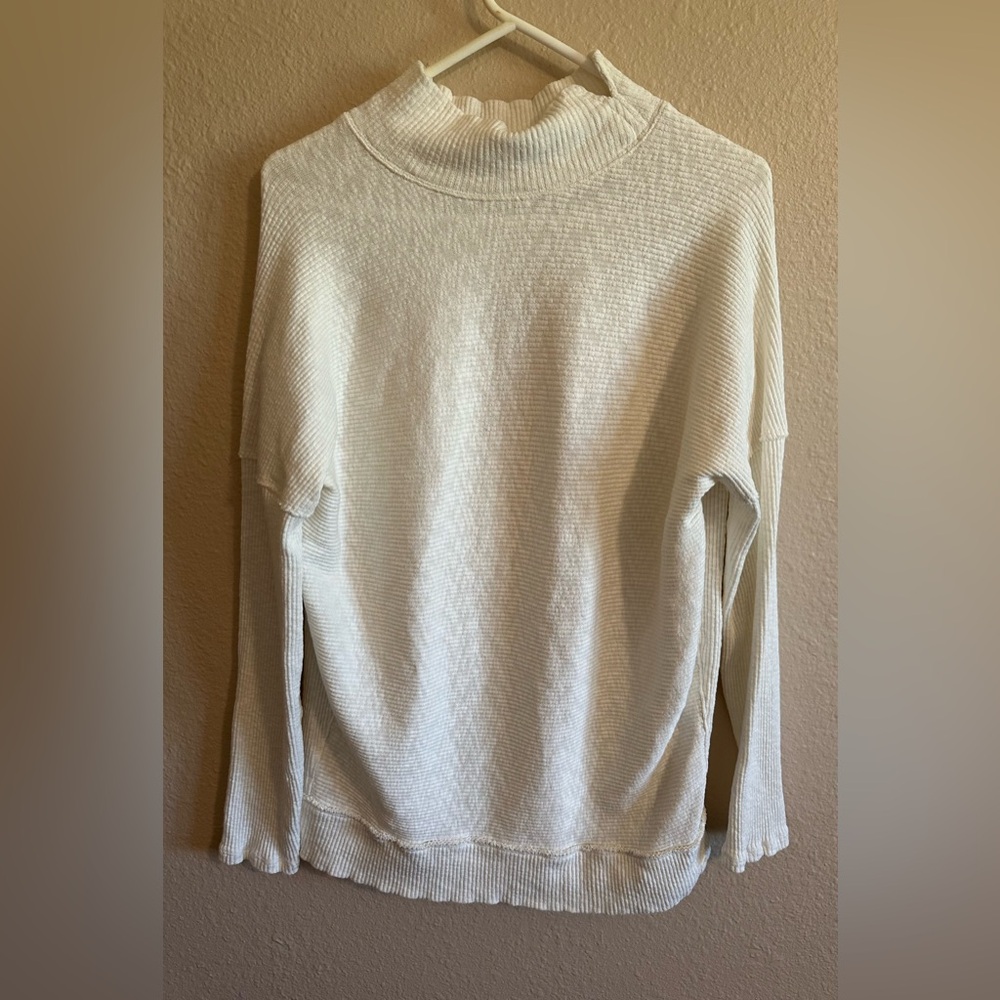 We The Free (Free People) Tetxured Mock Turtleneck Long Sleeve Top Size XS